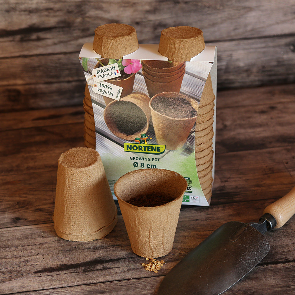 30 POTS BIODÉGRADABLES ROND 8CM