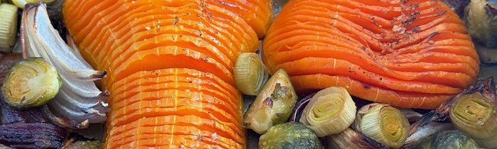 Courge butternut rôtie façon Hasselback