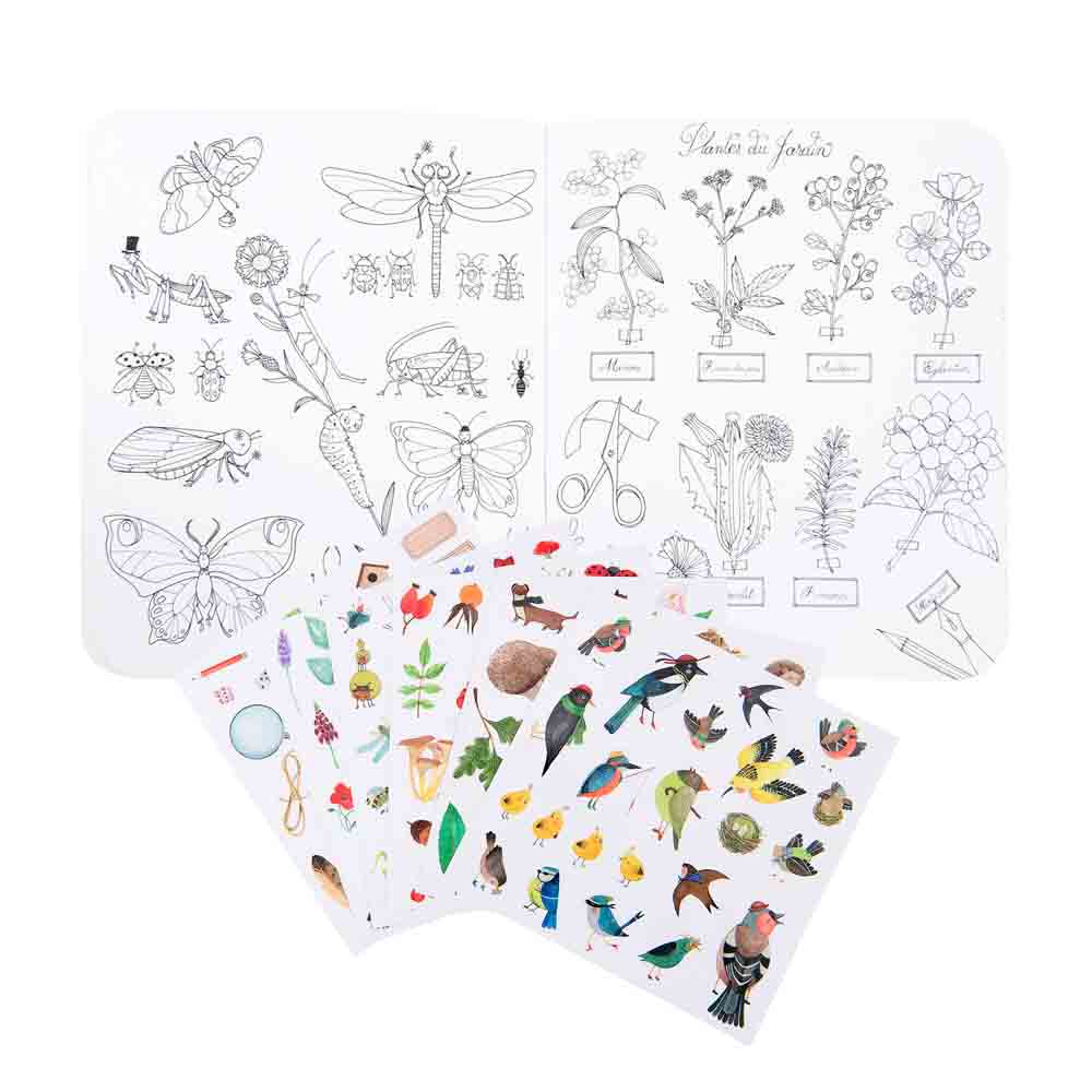CAHIER STICKERS LE JARDINIER LE JARDIN DU MOULIN 