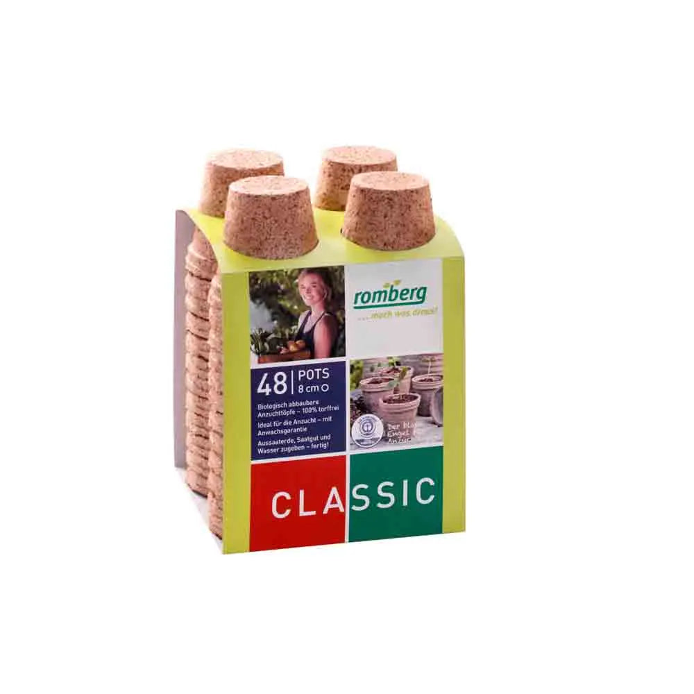 48 POTS BIODEGRADABLES RONDS 8CM 
