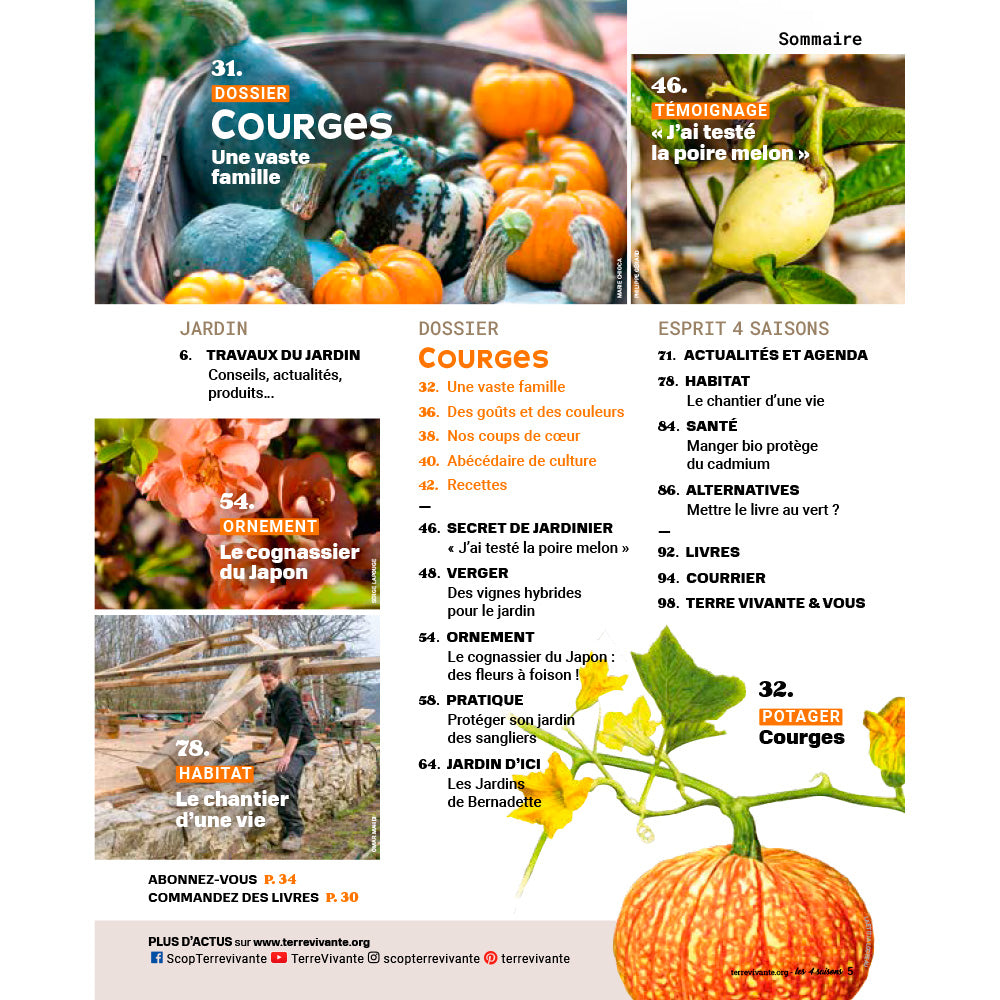 MAGAZINE 4 SAISONS - n°280 COURGES : DES GOÛTS ET DES COULEURS 