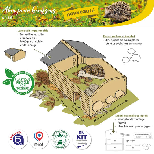 ABRI POUR HÉRISSON À MONTER 