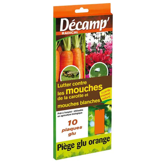Piège chromatique englué orange : contre les mouches de la carotte et mouches blanches – La Ferme de Sainte Marthe