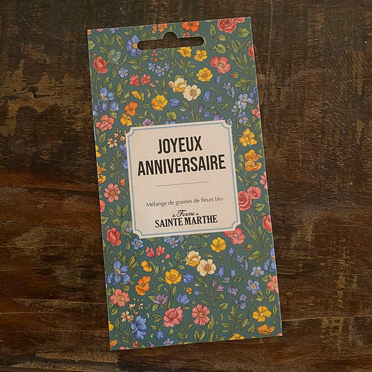 Sachet « belles attentions » - joyeux anniversaire bio – La Ferme de Sainte Marthe