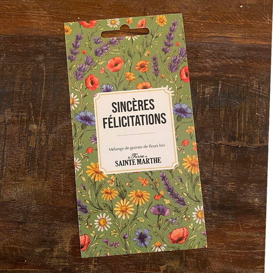 Sachet « belles attentions » - sincères félicitations bio – La Ferme de Sainte Marthe