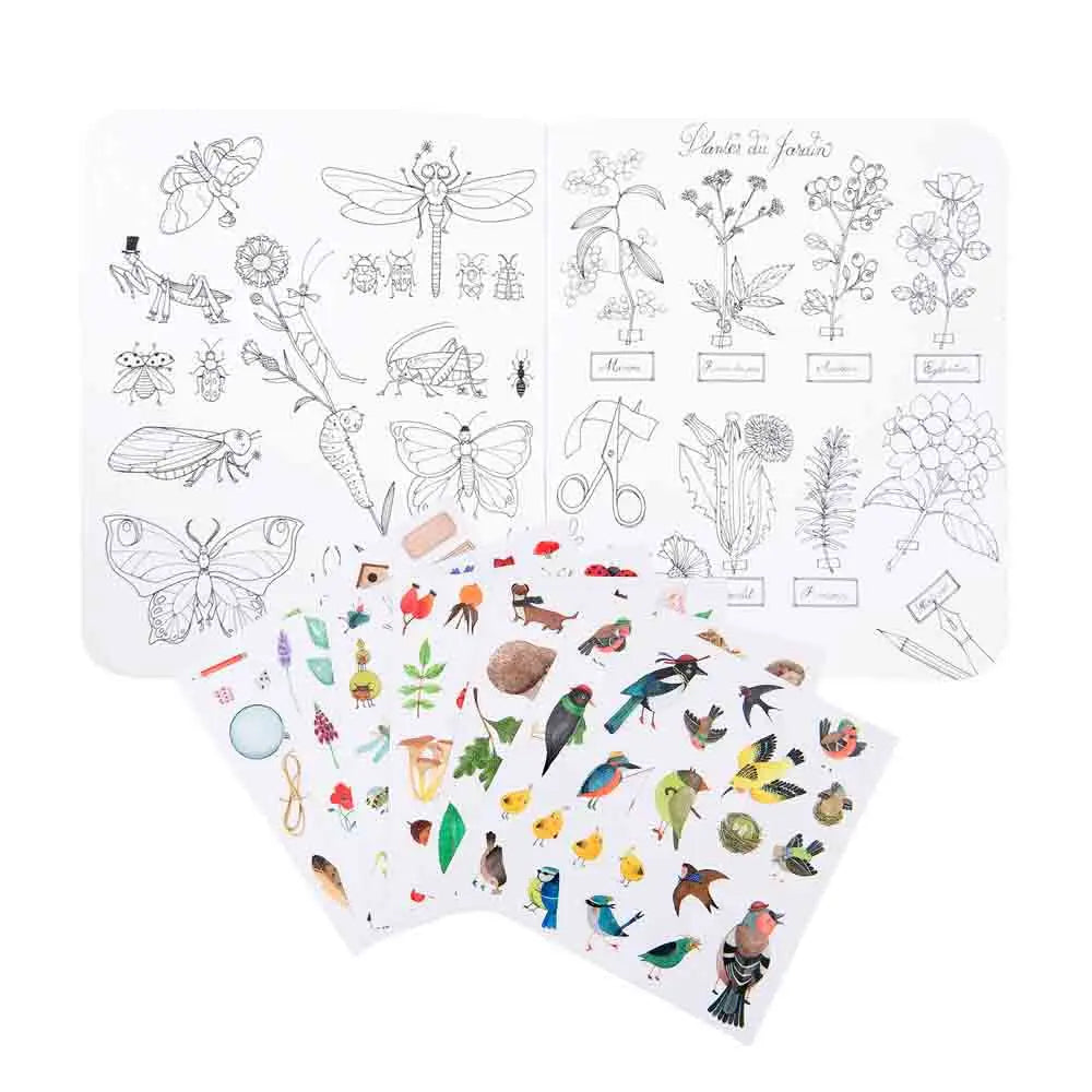 CAHIER STICKERS LE JARDINIER LE JARDIN DU MOULIN 