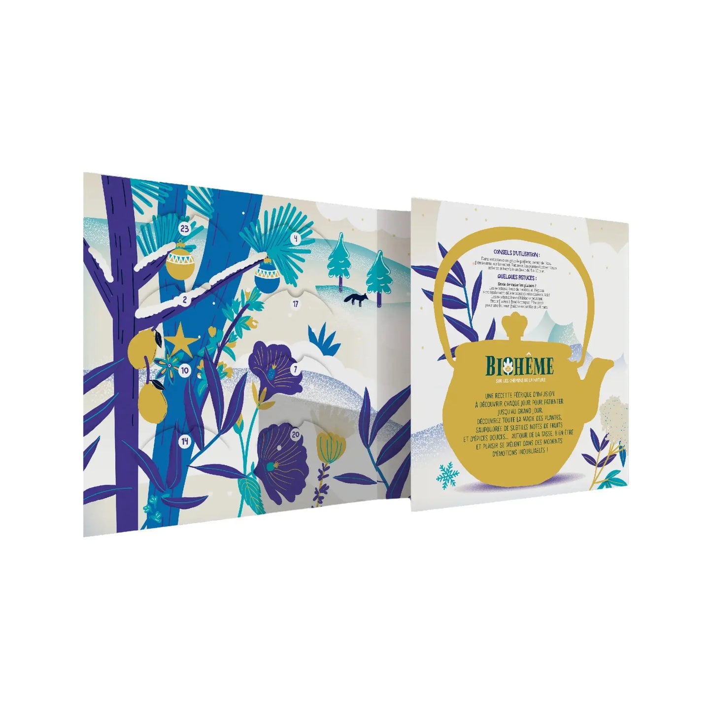 CALENDRIER D'INFUSIONS BIOHÊME - FÉERIE DE L'HIVER NEIGE 