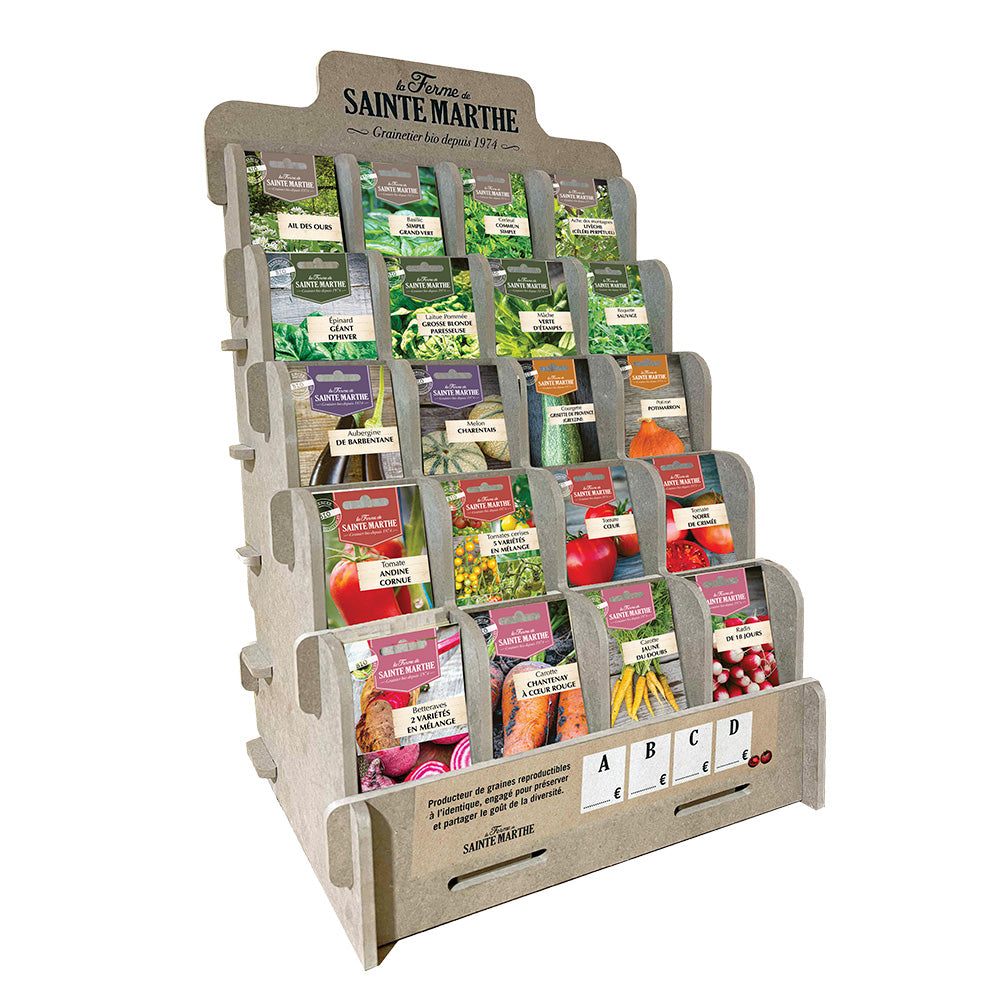 PLV ADHÉSIVE KAKEMONO 6x30CM PRÉSENTOIR DE COMPTOIR 20 CASES 