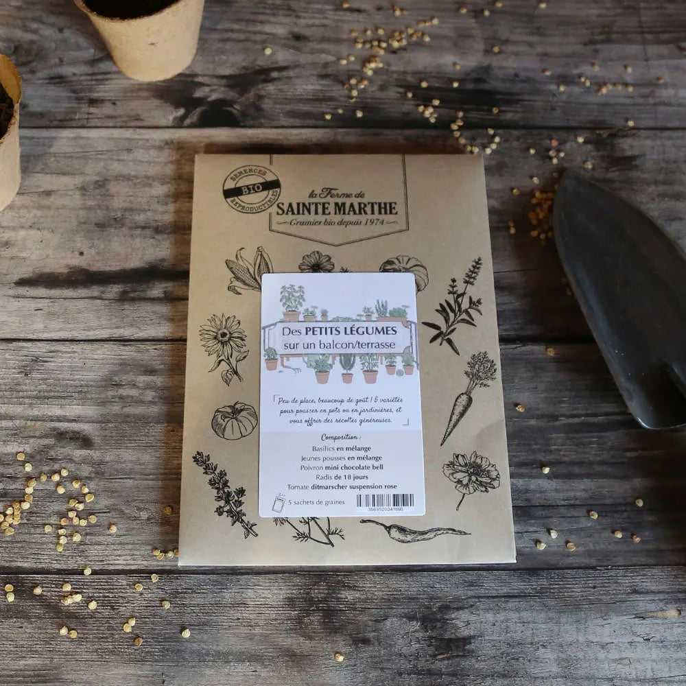 Assortiment de graines pour cultiver des petits légumes sur un balcon – La Ferme de Sainte Marthe